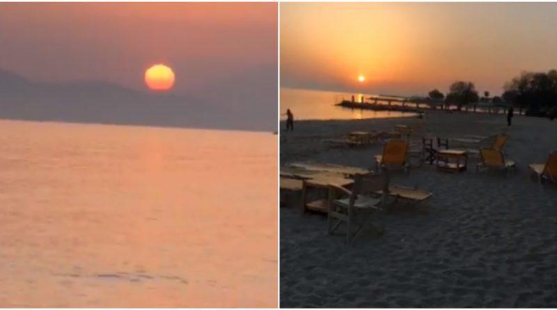 Εκπληκτικό ηλιοβασίλεμα από την παραλία του Αλίμου (VIDEO)