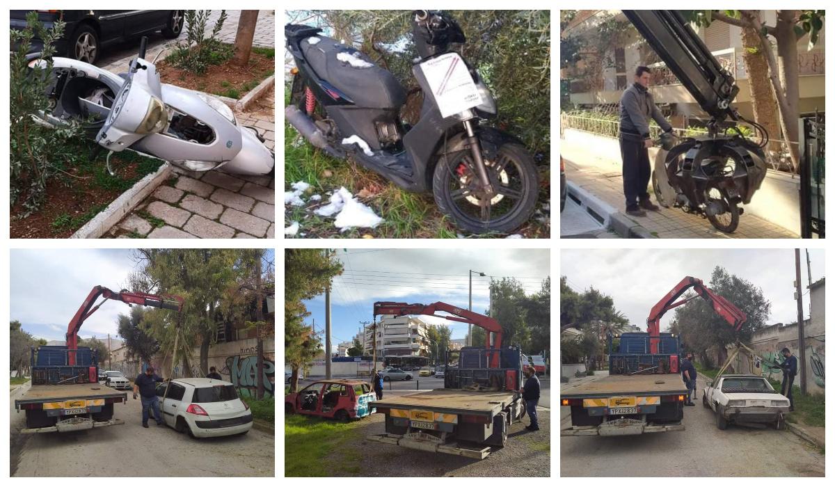 Ο δήμος Αλίμου συνεχίζει την απόσυρση εγκαταλελειμμένων οχημάτων